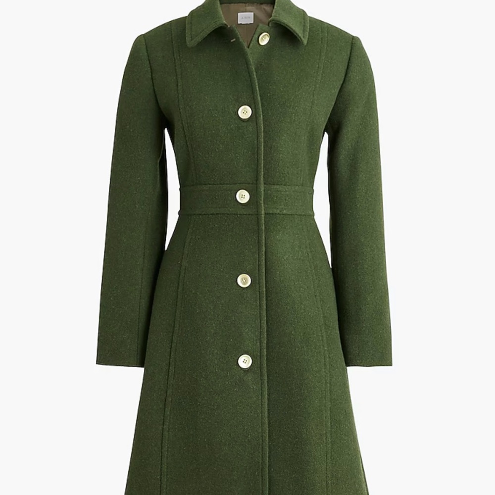 J. Crew NWT Wool Lady Day Coat in Gorgeous Sold-out Pine Color, 16